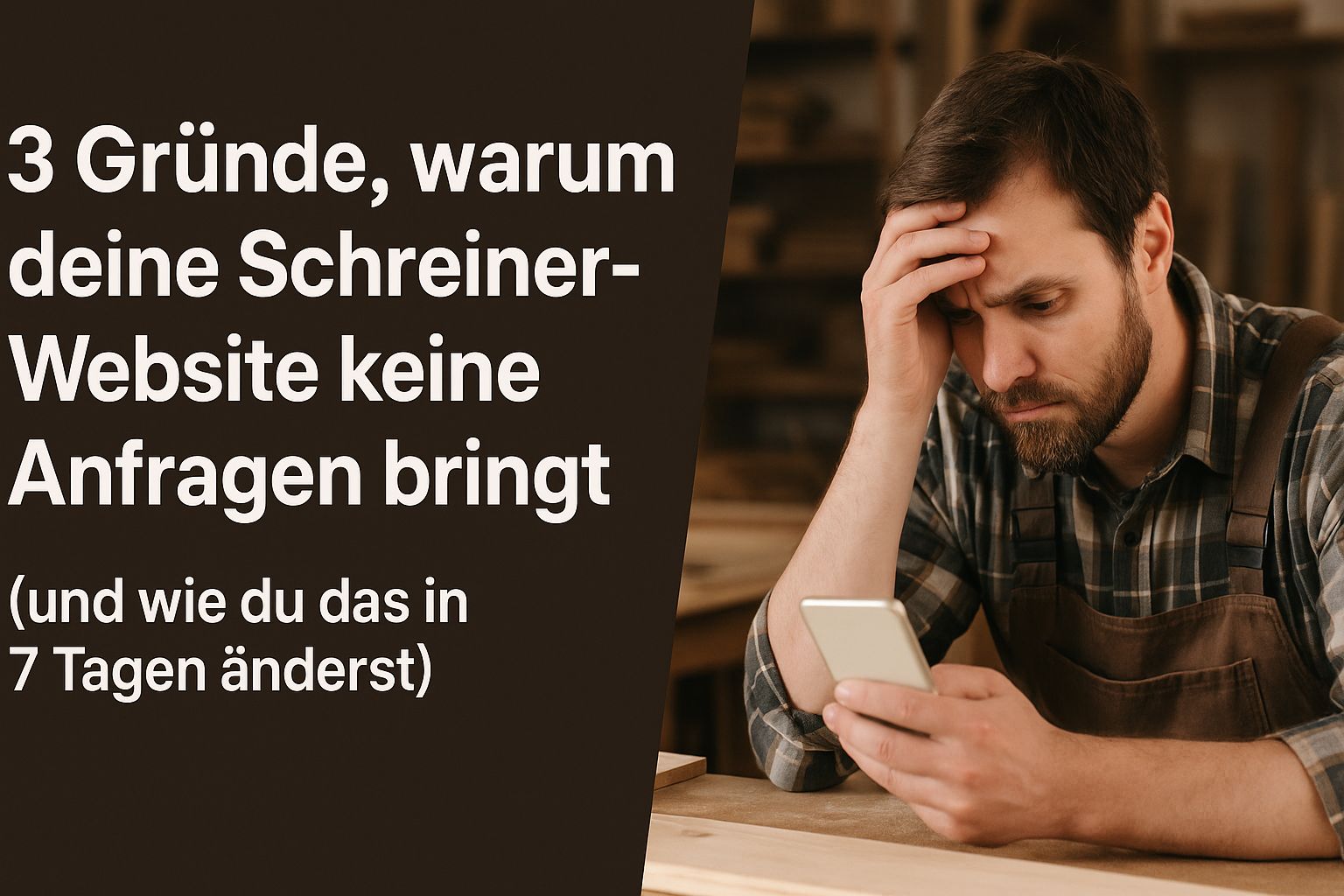 3 Gründe, warum deine Schreiner-Website keine Anfragen bringt und wie du das in 7 Tagen änderst