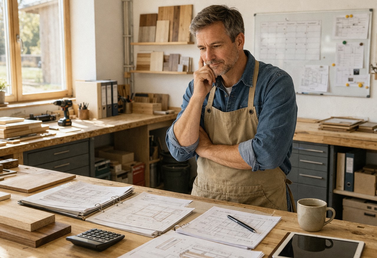 Schreiner angespannt